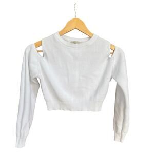 Carmar White Cut-Out Shoulder Ribbed Knit Sweater Women’s Size M
